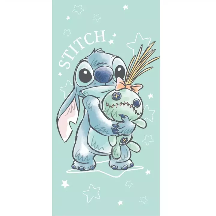 Πετσέτα Θαλάσσης Βαμβακερή Βελούδινη Stitch Hugs 320gsm