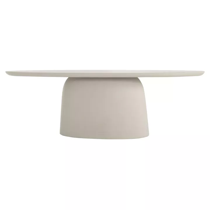 OVAL DINING TABLE BRECCAN HM6577.02 BEIGE FIBER CEMENT 240x100x75Hcm.