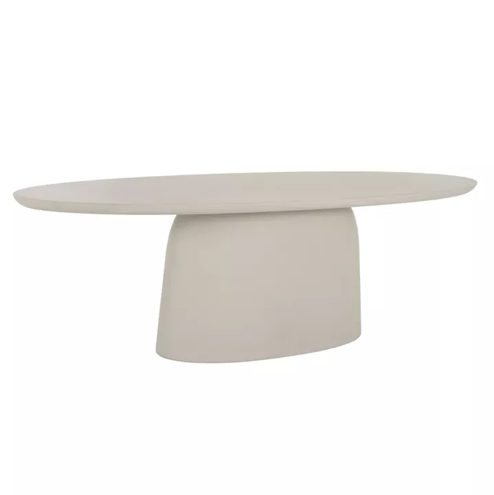 OVAL DINING TABLE BRECCAN HM6578.02 BEIGE FIBER CEMENT 160x100x75Hcm.
