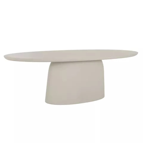 ΤΡΑΠΕΖΙ ΤΡΑΠΕΖΑΡΙΑΣ ΟΒΑΛ BRECCAN HM6578.02 ΜΠΕΖ FIBER CEMENT 160x100x75Υεκ