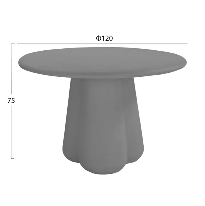 ROUND DINING TABLE NAYU HM6583.01 GREY FIBER CEMENT Φ120x75Hcm.