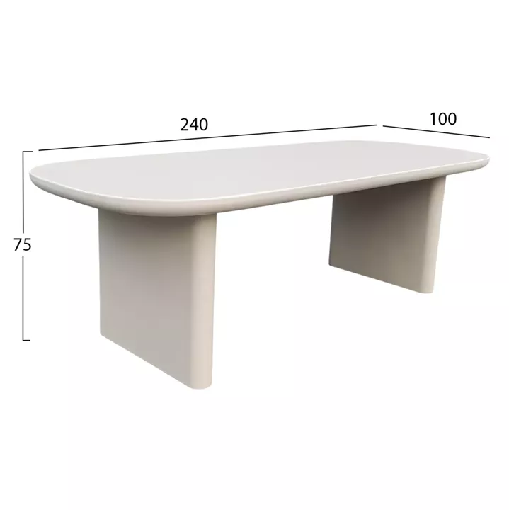 DINING TABLE AZAMI HM6600.02 BEIGE FIBER CEMENT 240x100x75Hcm