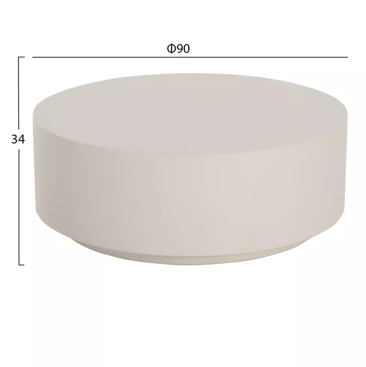 ΤΡΑΠΕΖΙ ΜΕΣΗΣ ΣΤΡΟΓΓΥΛΟ KYOKO HM6579.02 ΜΠΕΖ FIBER CEMENT Φ90x34Υεκ.