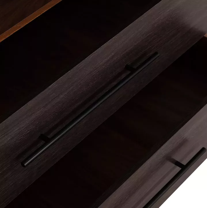 WARDROBE 3-LEAF WITH 2 DRAWERS CARYS HM746.11 MELAMINE IN WALNUT/WENGE 150x55.5x160Hcm
