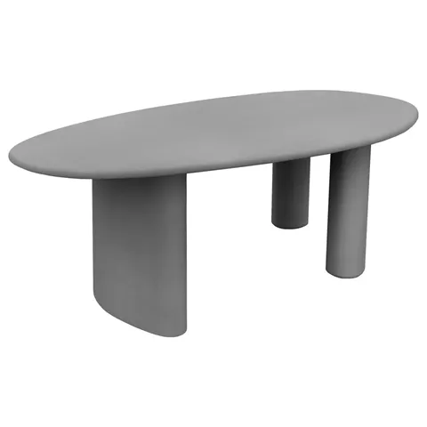 ΤΡΑΠΕΖΙ ΤΡΑΠΕΖΑΡΙΑΣ ΟΒΑΛ VOLPE HM6599.01 ΓΚΡΙ FIBER CEMENT 240x100x75Υεκ
