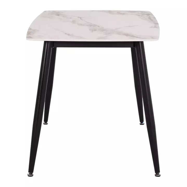 DINING TABLE RAVEN HM9854.04 CERAMIC TOP IN CALACATTA MARBLE SCHEME-BLACK METAL LEGS 120x70x73Hcm.