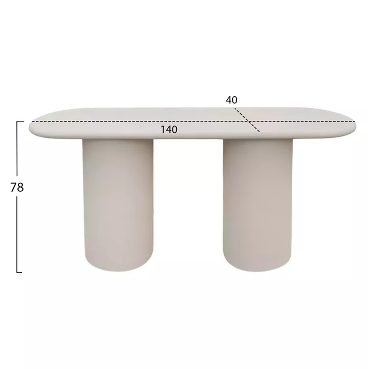 CONSOLE KENJI HM6584.02 FIBER CEMENT IN LIGHT BEIGE--140x40x78Hcm.