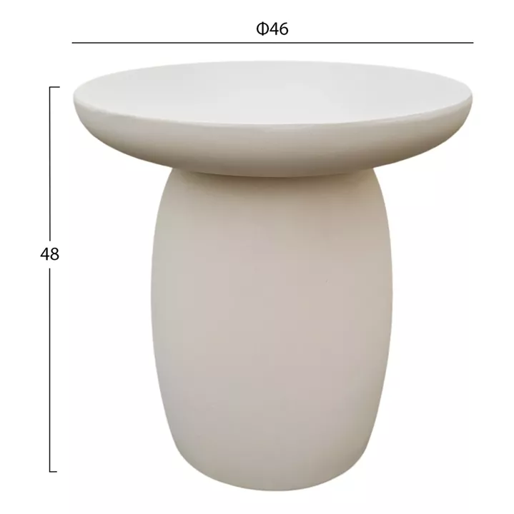 ΤΡΑΠΕΖΙ ΜΕΣΗΣ ΣΤΡΟΓΓΥΛΟ HIKARI HM6593.02 ΜΠΕΖ FIBER CEMENT Φ46x48Υεκ.