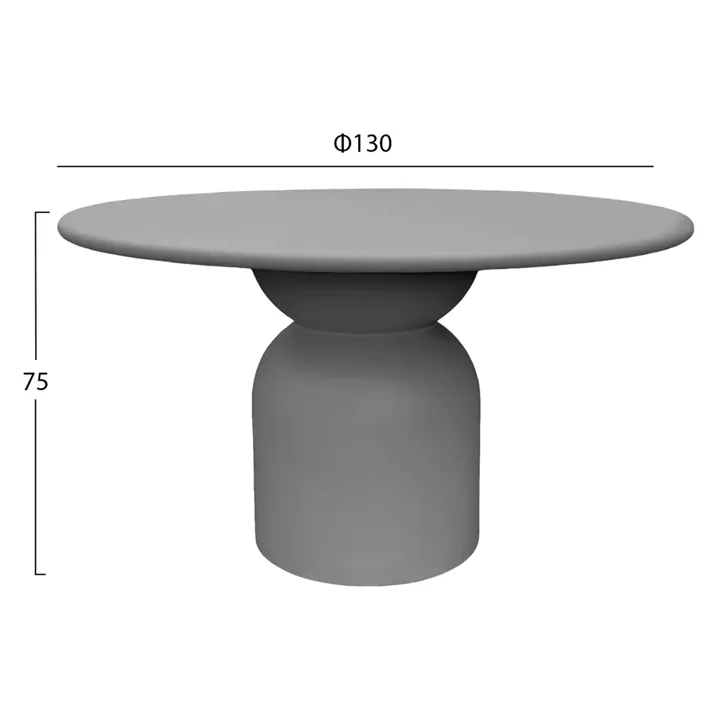 ROUND DINING TABLE KAZVIN HM6582.01 GREY FIBER CEMENT Φ130x75Hcm.