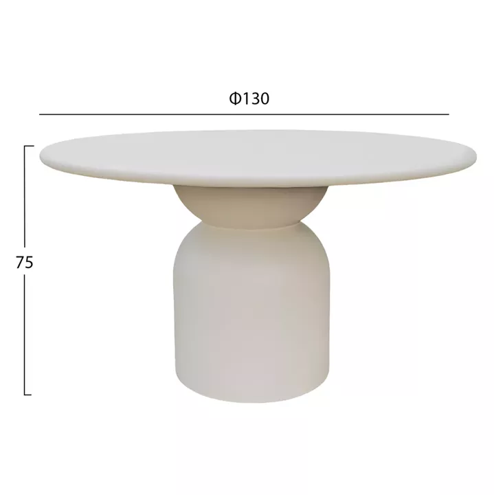 ROUND DINING TABLE KAZVIN HM6582.02 BEIGE FIBER CEMENT Φ130x75Hcm.