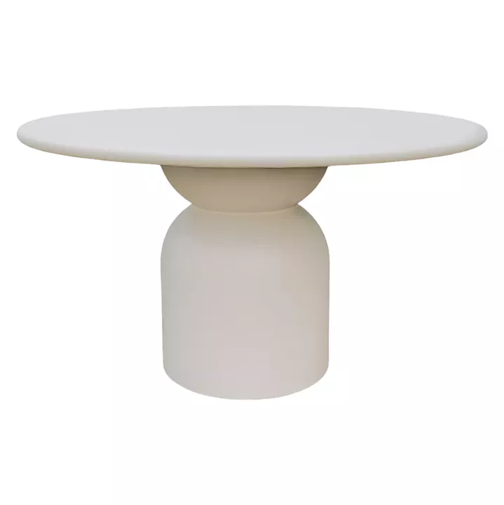 ROUND DINING TABLE KAZVIN HM6582.02 BEIGE FIBER CEMENT Φ130x75Hcm.