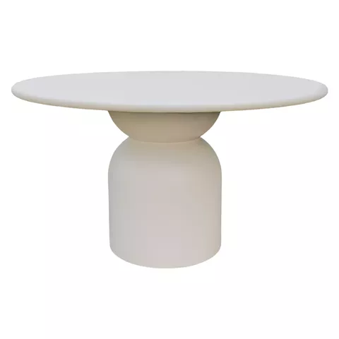 ROUND DINING TABLE KAZVIN HM6582.02 BEIGE FIBER CEMENT Φ130x75Hcm.