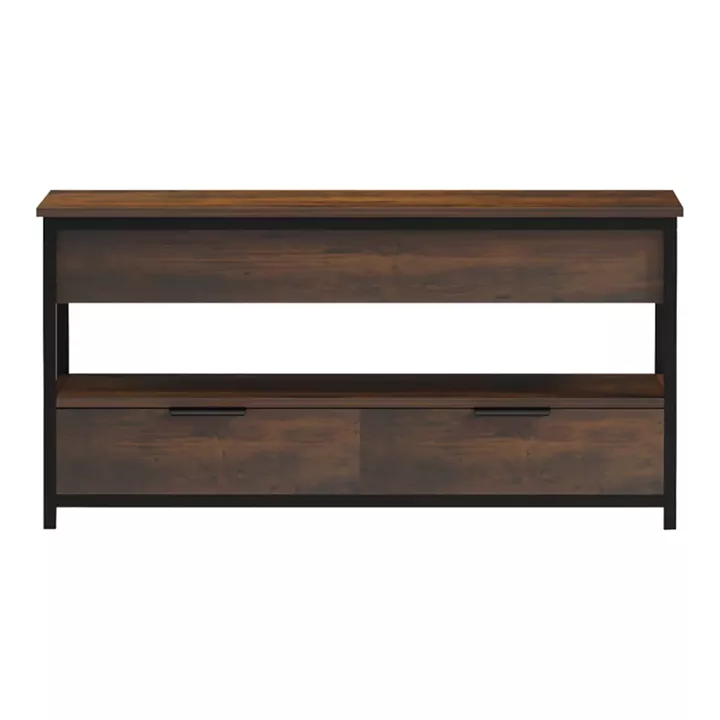 Coffee table Lumio pakoworld brown rustic-black metal 100x50x48-53cm