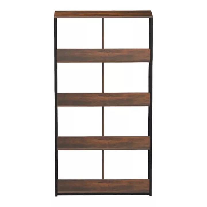 Bookcase-Shelf Bocklet pakoworld rustic brown-black metal 80x33x149cm