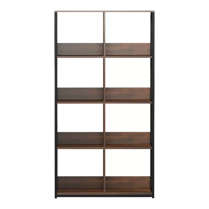 Bookcase-Shelf Bocklet pakoworld rustic brown-black metal 80x33x149cm