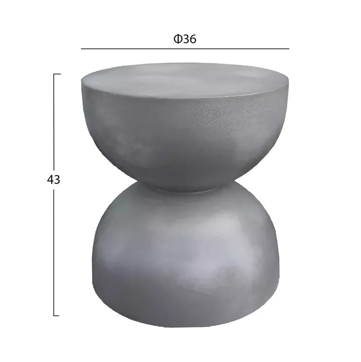 ΣΚΑΜΠΟ ΣΤΡΟΓΓΥΛΟ ZINI HM6580.01 FIBER CEMENT ΣΕ ΓΚΡΙ Φ36x43Υεκ