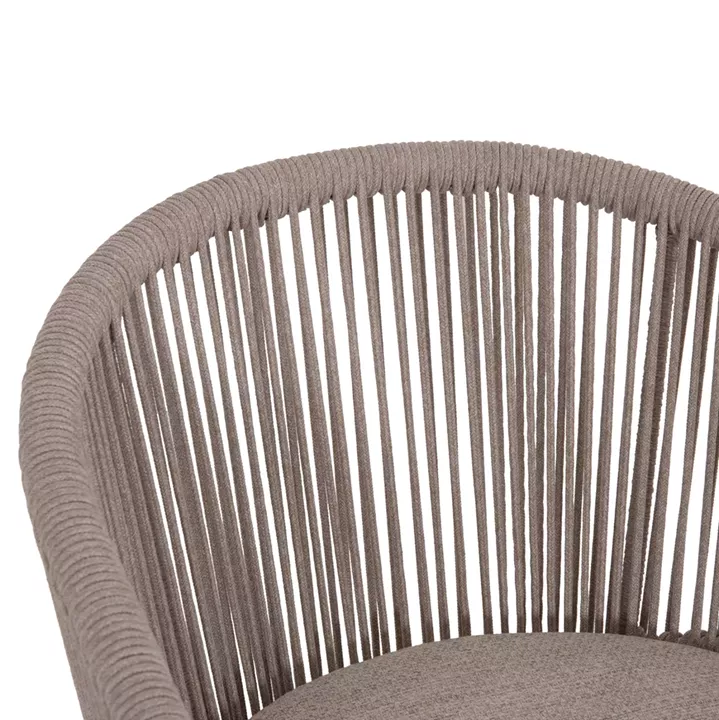 DINING CHAIR XANTION HM6472.02 CREAM WHITE ALUMINUM--ROPE-OLEFIN CUSHION IN LIGHT GREY 59x60x78Hcm.