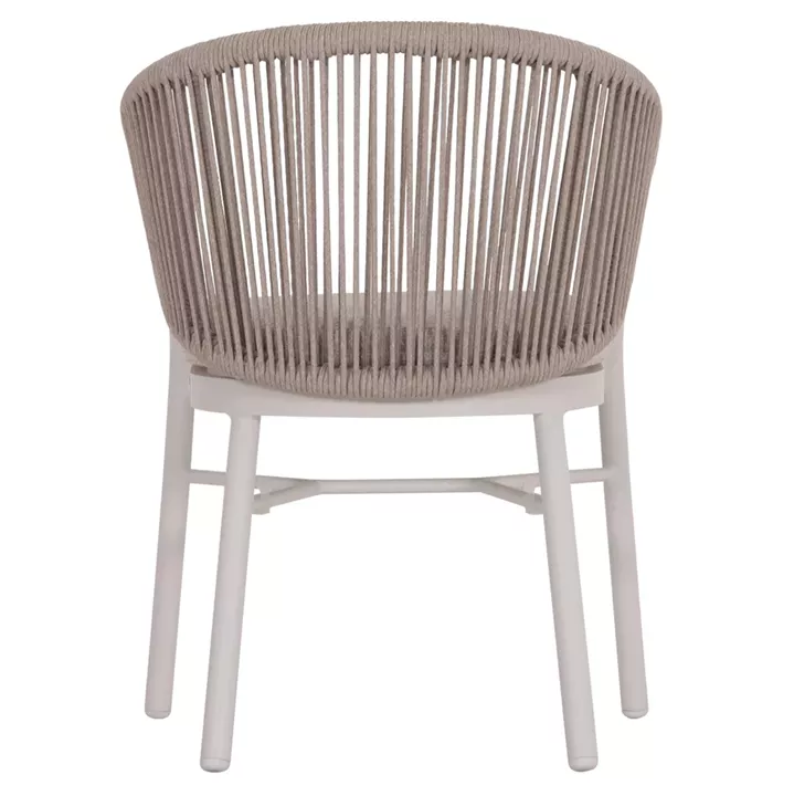 DINING CHAIR XANTION HM6472.02 CREAM WHITE ALUMINUM--ROPE-OLEFIN CUSHION IN LIGHT GREY 59x60x78Hcm.
