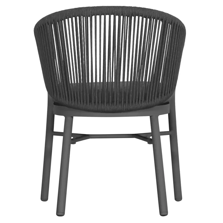 DINING CHAIR XANTION ΗΜ6472.01 GREY ALUMINUM-ROPE-OLEFIN CUSHION 59x60x78Hcm.