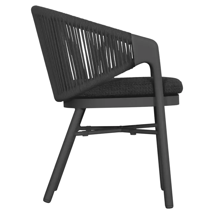 DINING CHAIR XANTION ΗΜ6472.01 GREY ALUMINUM-ROPE-OLEFIN CUSHION 59x60x78Hcm.