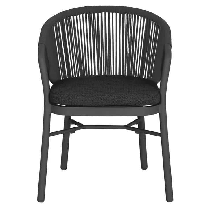 DINING CHAIR XANTION ΗΜ6472.01 GREY ALUMINUM-ROPE-OLEFIN CUSHION 59x60x78Hcm.