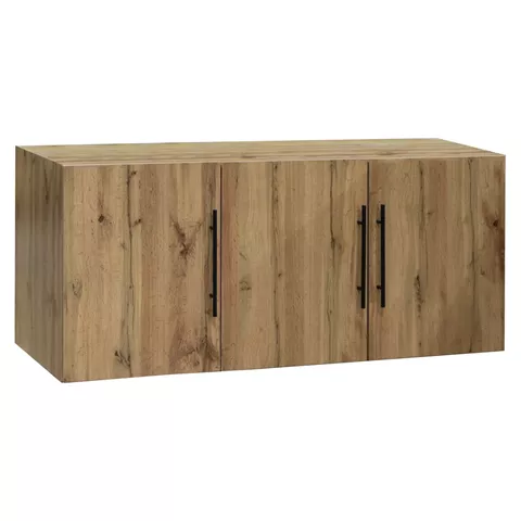 WARDROBE 3-LEAF LOFT CARYS HM747.12 MELAMINE IN NATURAL WOOD COLOR 150x55x60Hcm.