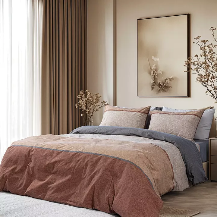 Beauty Home Σετ σεντόνια υπέρδιπλα με λάστιχο Moments Art 12565 165x200+30 Καφέ,Ανθρακί