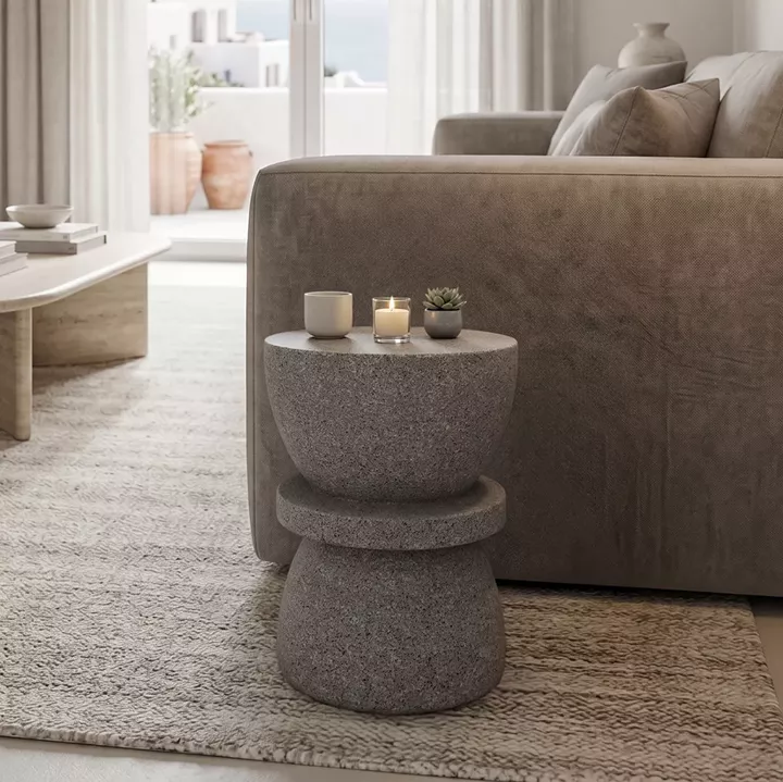 Side table Sezano pakoworld grey MGO D34x45cm
