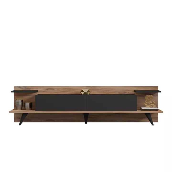 Tv stand Astry pakoworld walnut with anthracite color 180x36.8x45cm