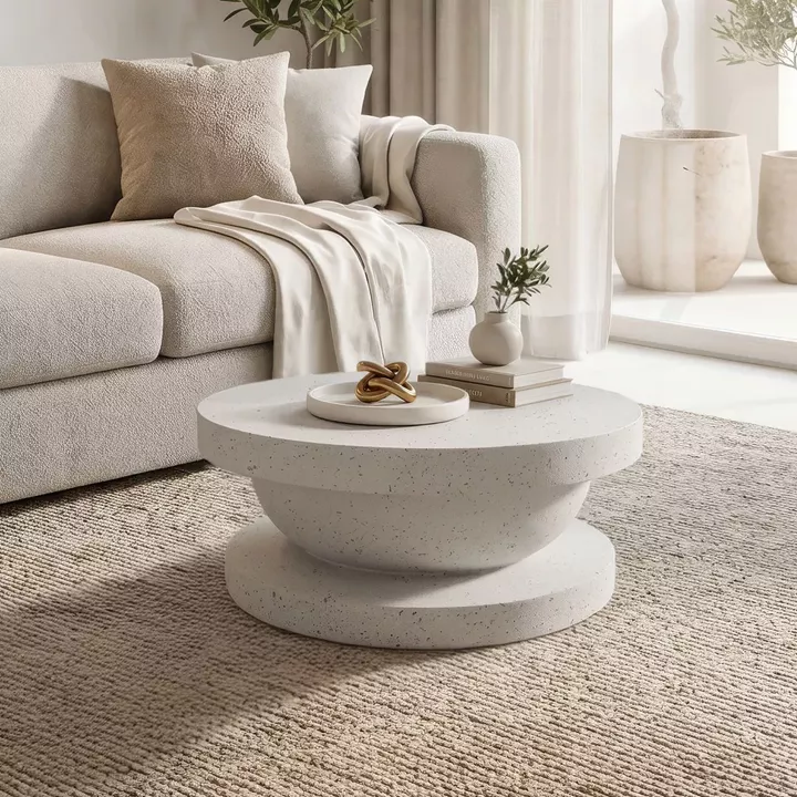 Coffee table Cerba pakoworld white MGO D70x30cm