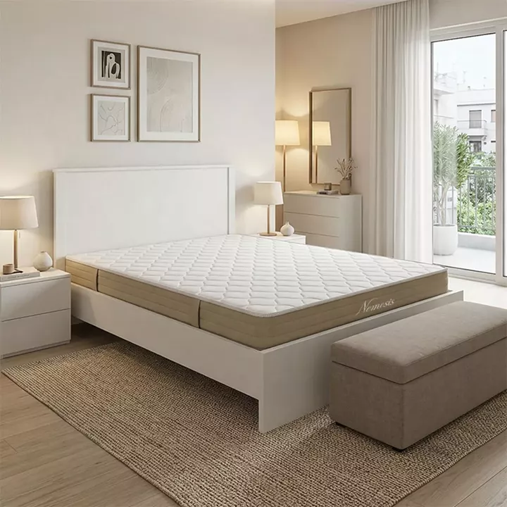 Bed with mattress Athos-Nemesis pakoworld white 160x200cm