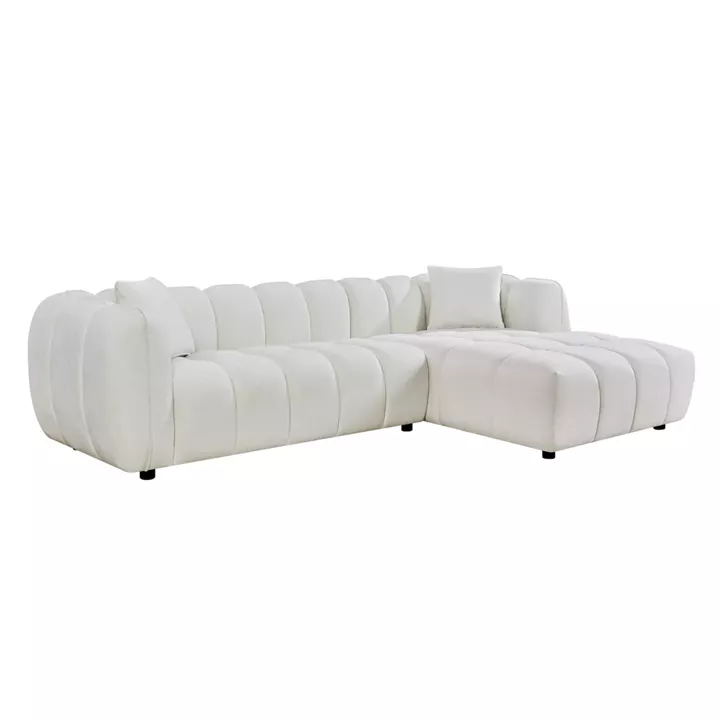 ΚΑΝΑΠΕΣ ΓΩΝΙΑ (ΔΕΞΙΑ) LYKKE HM3326.02R ΕΚΡΟΥ ΥΦΑΣΜΑ 280x89-165(η γωνία)x70Υεκ