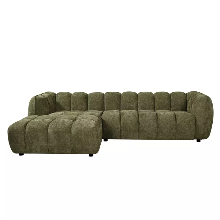 ΚΑΝΑΠΕΣ ΓΩΝΙΑ (ΑΡΙΣΤΕΡΗ) LYKKE HM3326.03L ΠΡΑΣΙΝΟ ΥΦΑΣΜΑ 280x89-165(η γωνία)x70Υεκ