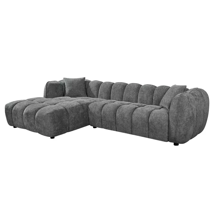CORNER SOFA (LEFT) LYKKE HM3326.01L GREY FABRIC 280x89-165(chaise)x70Hcm.
