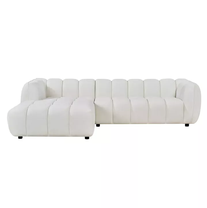 ΚΑΝΑΠΕΣ ΓΩΝΙΑ (ΑΡΙΣΤΕΡΗ) LYKKE HM3326.02L ΕΚΡΟΥ ΥΦΑΣΜΑ 280x89-165(η γωνία)x70Υεκ
