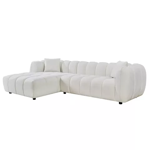 ΚΑΝΑΠΕΣ ΓΩΝΙΑ (ΑΡΙΣΤΕΡΗ) LYKKE HM3326.02L ΕΚΡΟΥ ΥΦΑΣΜΑ 280x89-165(η γωνία)x70Υεκ