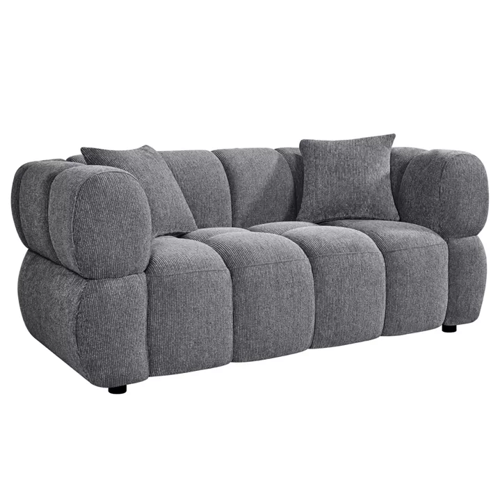 ΚΑΝΑΠΕΣ 2-ΘΕΣΙΟΣ NORIKA HM3332.01 ΓΚΡΙ ΥΦΑΣΜΑ 172x91x72Υεκ.