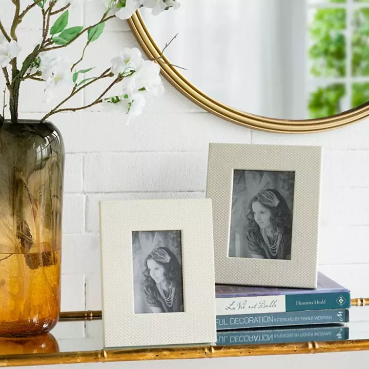 Artekko Lisa MDF Κορνίζα με Λευκό Τεχνόδερμα για Φωτογραφία 3.5x5.5