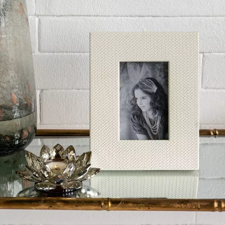 Artekko Lisa MDF Κορνίζα με Λευκό Τεχνόδερμα για Φωτογραφία 3.5x5.5