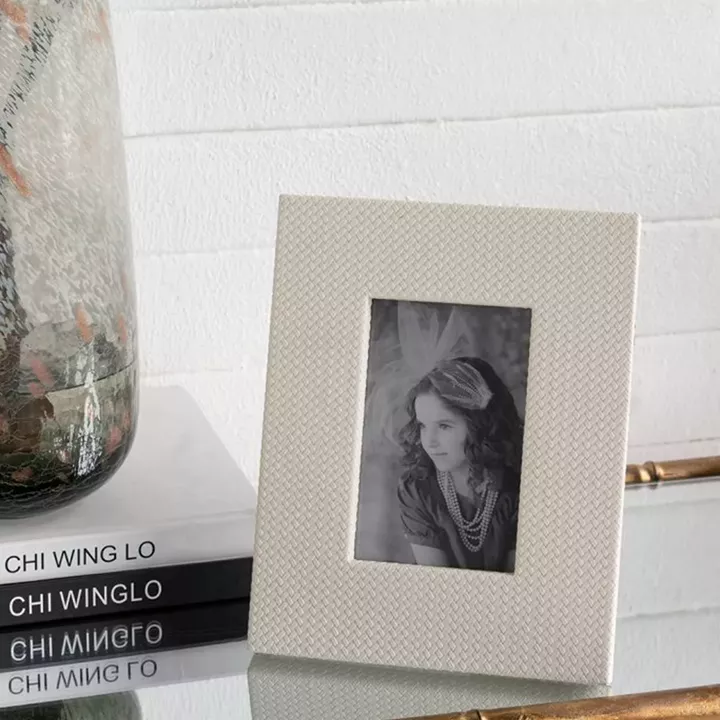 Artekko Lisa MDF Κορνίζα με Λευκό Τεχνόδερμα για Φωτογραφία 3.5x5.5