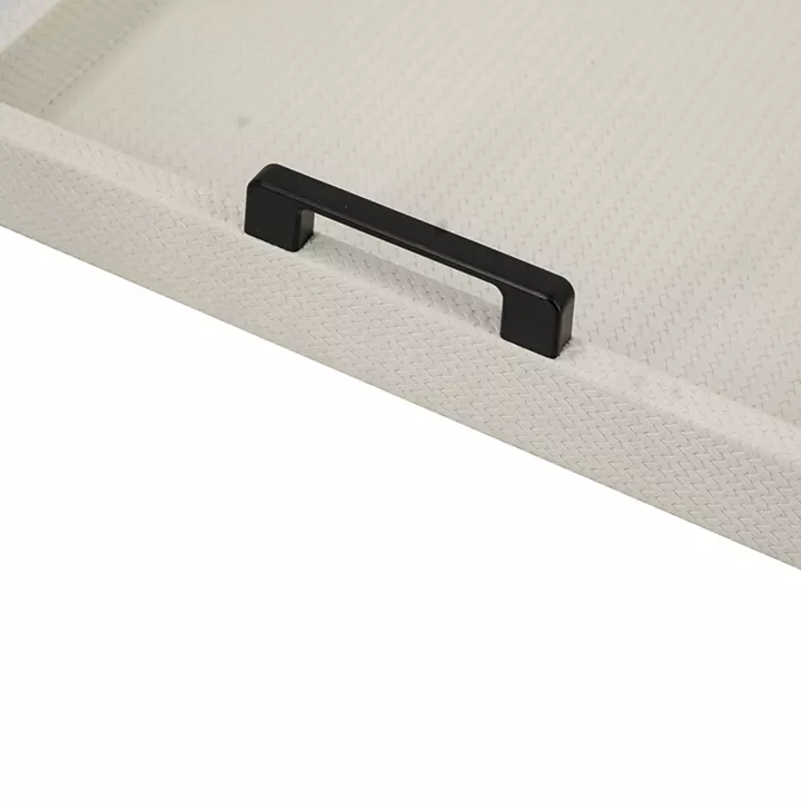 Artekko Lisa Λευκοί MDF Διακοσμητικοί Δίσκοι με Τεχνόδερμα (45.72x35.56x6.35)cm (39.37x30.48x6.35)cm 2pcs