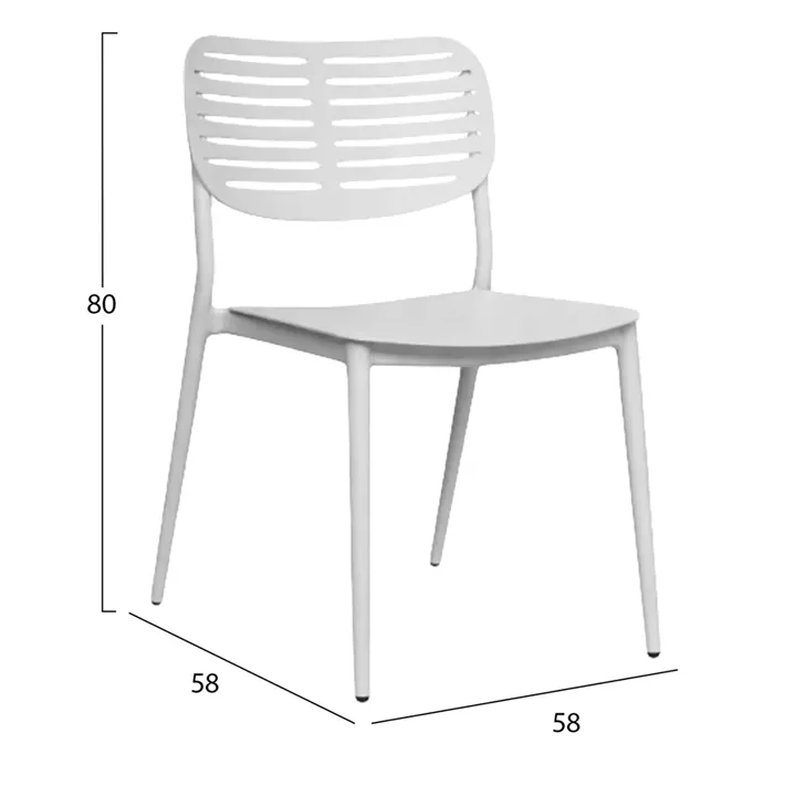 DINING CHAIR HILLIARD HM6645.02 ALUMINUM IN WHITE COLOR 44.5x58x80Hcm