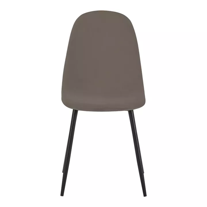 Dining chair Bella pakoworld velvet in grey-brown color and black metal leg 43.5x52x89cm