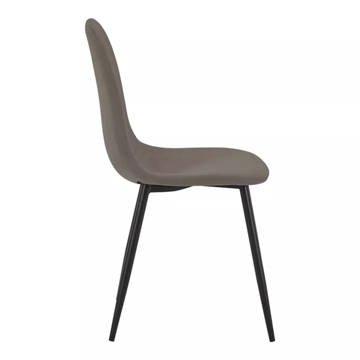 Dining chair Bella pakoworld velvet in grey-brown color and black metal leg 43.5x52x89cm