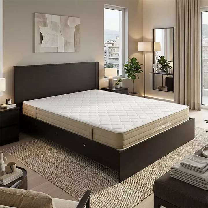 Bed with mattress Athos-Nemesis pakoworld wenge 160x200cm