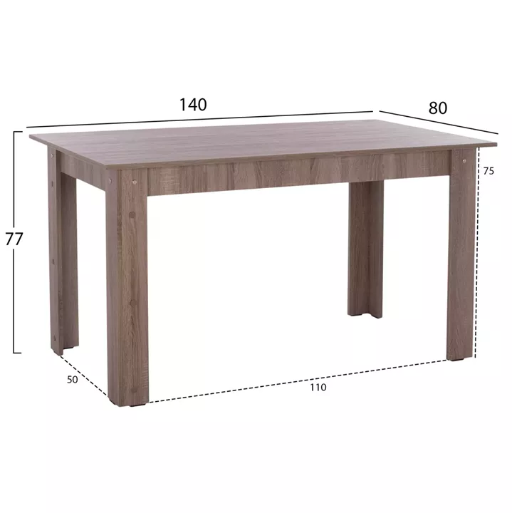 DINING SET 5PCS KELVIN HM10886.05 MELAMINE IN SONAMA OAK--BLACK VELVET