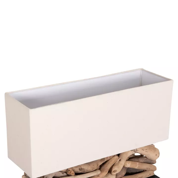 ΕΠΙΤΡΑΠΕΖΙΟ ΟΡΘΟΓΩΝΙΟ ΦΩΤΙΣΤΙΚΟ TWIGGY HM4432 DRIFTWOOD & ΛΕΥΚΟ ΚΑΠΕΛΟ 50x16,5x38Υεκ.
