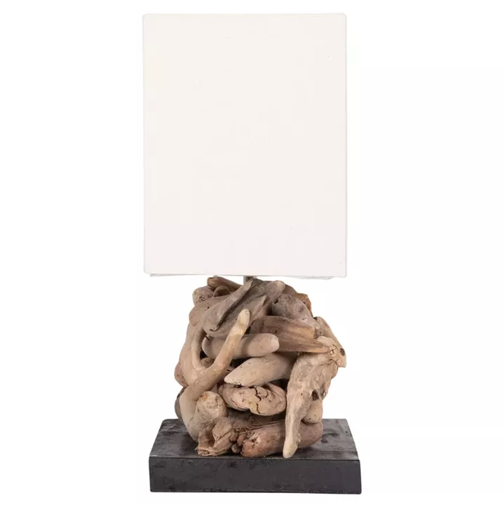 ΕΠΙΤΡΑΠΕΖΙΟ ΟΡΘΟΓΩΝΙΟ ΦΩΤΙΣΤΙΚΟ TWIGGY HM4432 DRIFTWOOD & ΛΕΥΚΟ ΚΑΠΕΛΟ 50x16,5x38Υεκ.