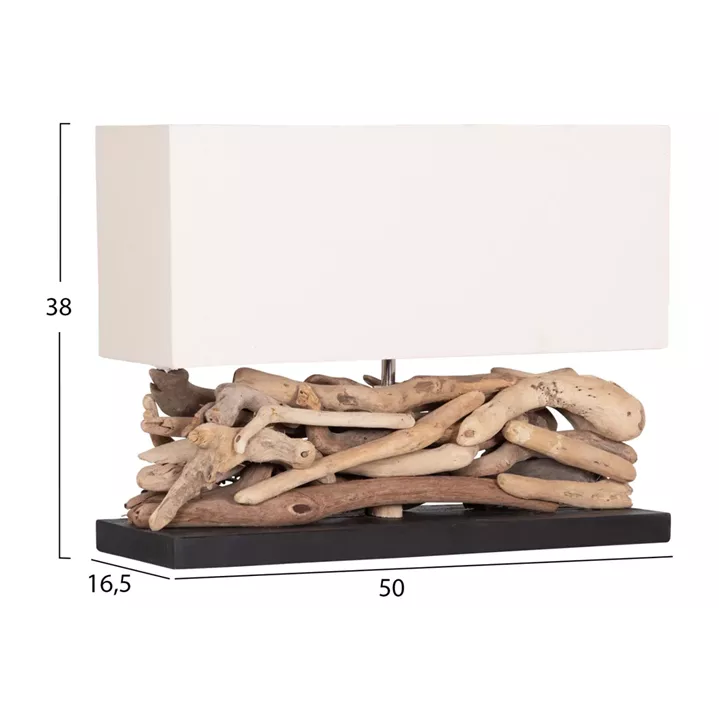 ΕΠΙΤΡΑΠΕΖΙΟ ΟΡΘΟΓΩΝΙΟ ΦΩΤΙΣΤΙΚΟ TWIGGY HM4432 DRIFTWOOD & ΛΕΥΚΟ ΚΑΠΕΛΟ 50x16,5x38Υεκ.