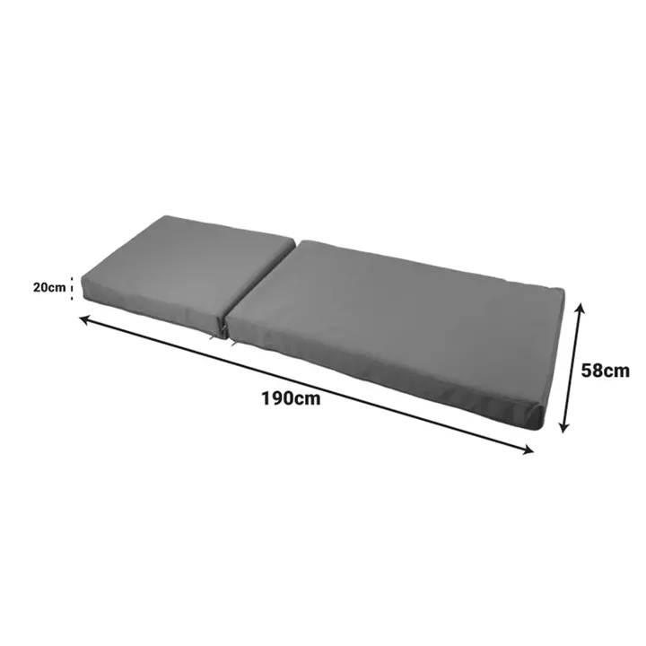 Vertian pakoworld cushion textilene in dark grey color 58x190x20cm